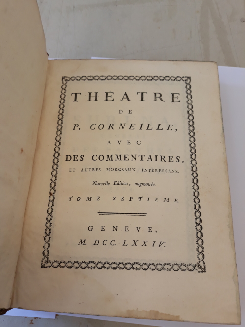 Théâtre de Pierre Corneille - Restauration traditionnelle - Atelier de Reliure à Fleur de Pages